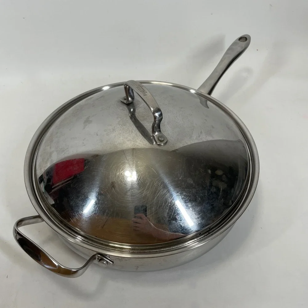 Belgique Classique 12.5 Inch Stainless Steel Everyday Pan Skillet Dome Lid 10549